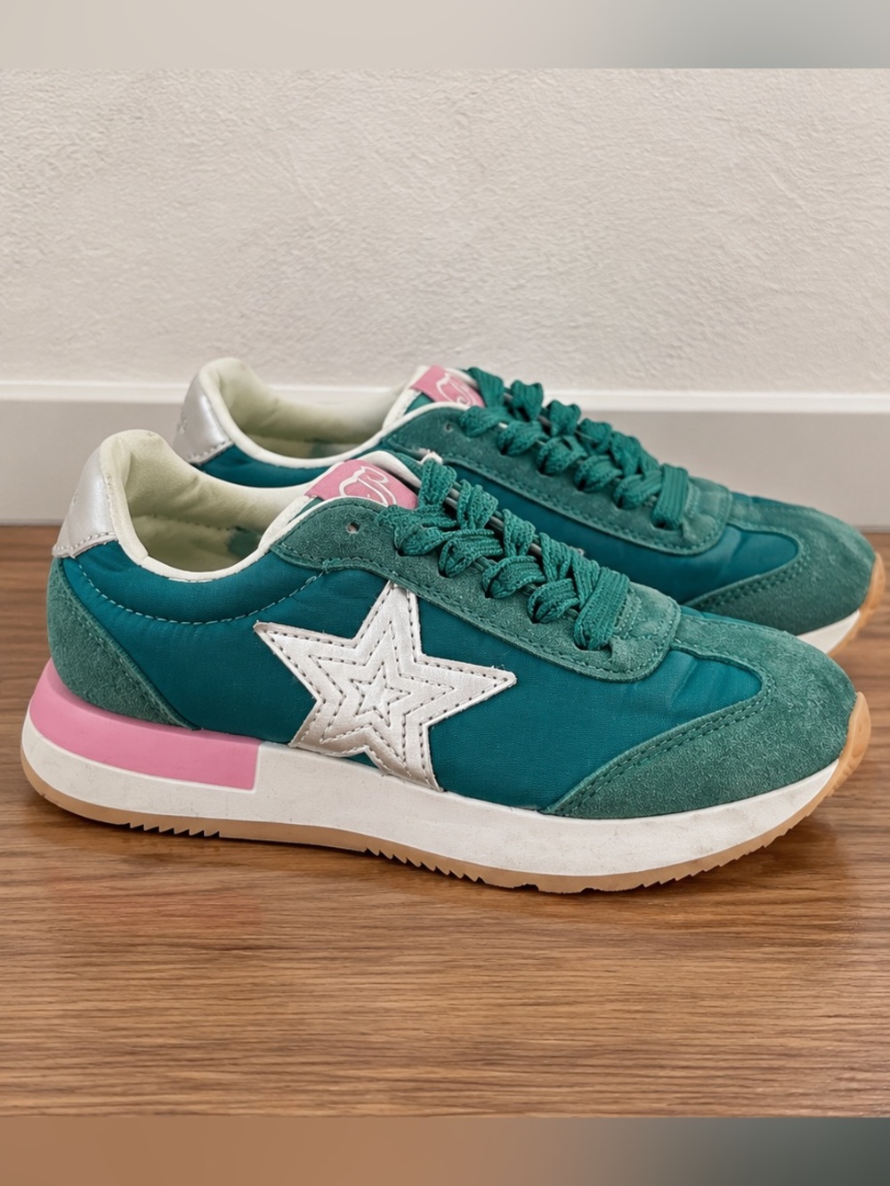 Justice Teal and Pink Retro Runner Sneakers for Girls